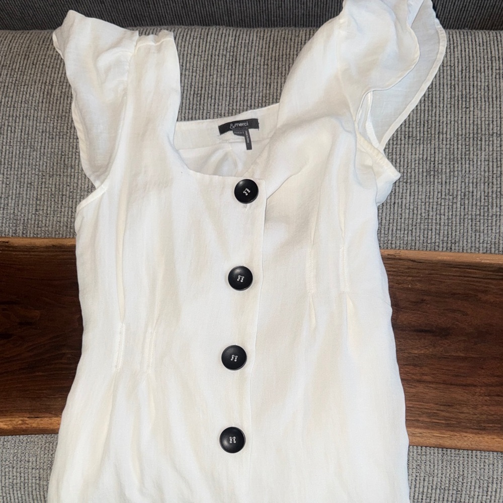 White Button-Down Sundress
